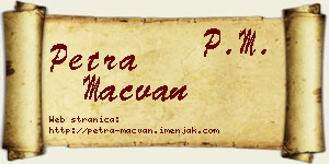 Petra Mačvan vizit kartica